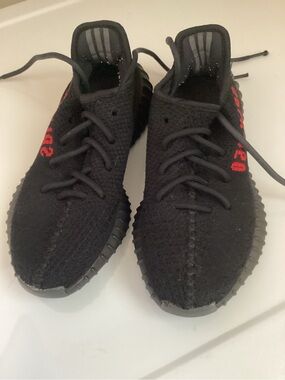 Yeezy Boost 350 V2 Black with Red Stripe